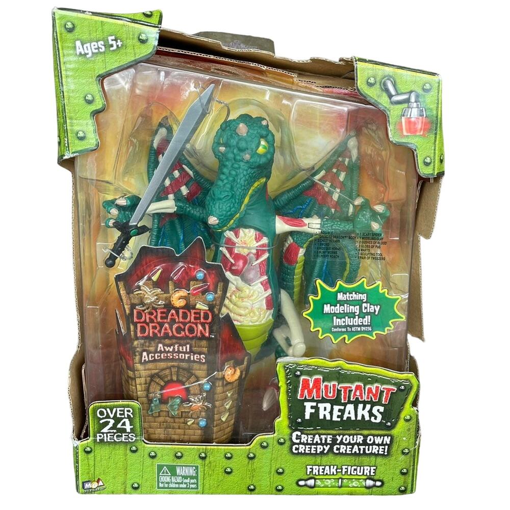 MGA Mutant Freaks Dreaded Dragon Create Build Creepy Creature Toy NOS READ